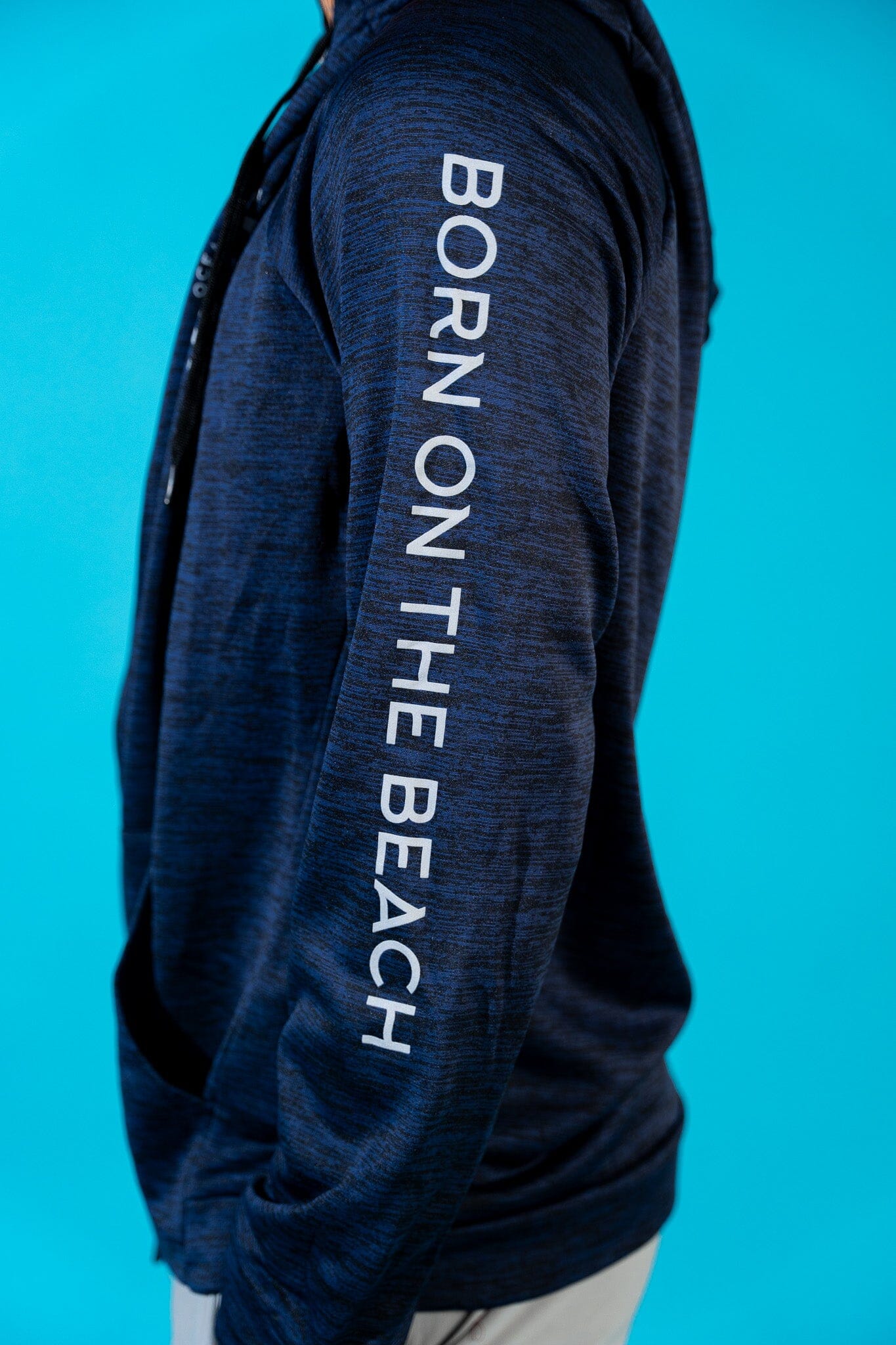 Zipper Hooded Sweatshirt - Navy - Image 3